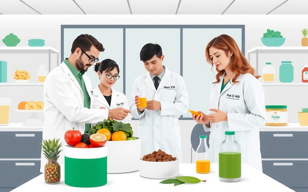 Illustrazione del team di Milanovitacz che lavora insieme, con elementi che simboleggiano scienza, natura e collaborazione.