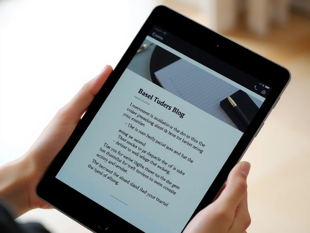 Persona che legge un blog su un tablet