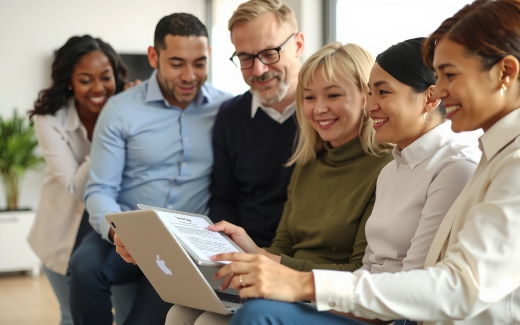 Persone che leggono un documento di privacy su un tablet