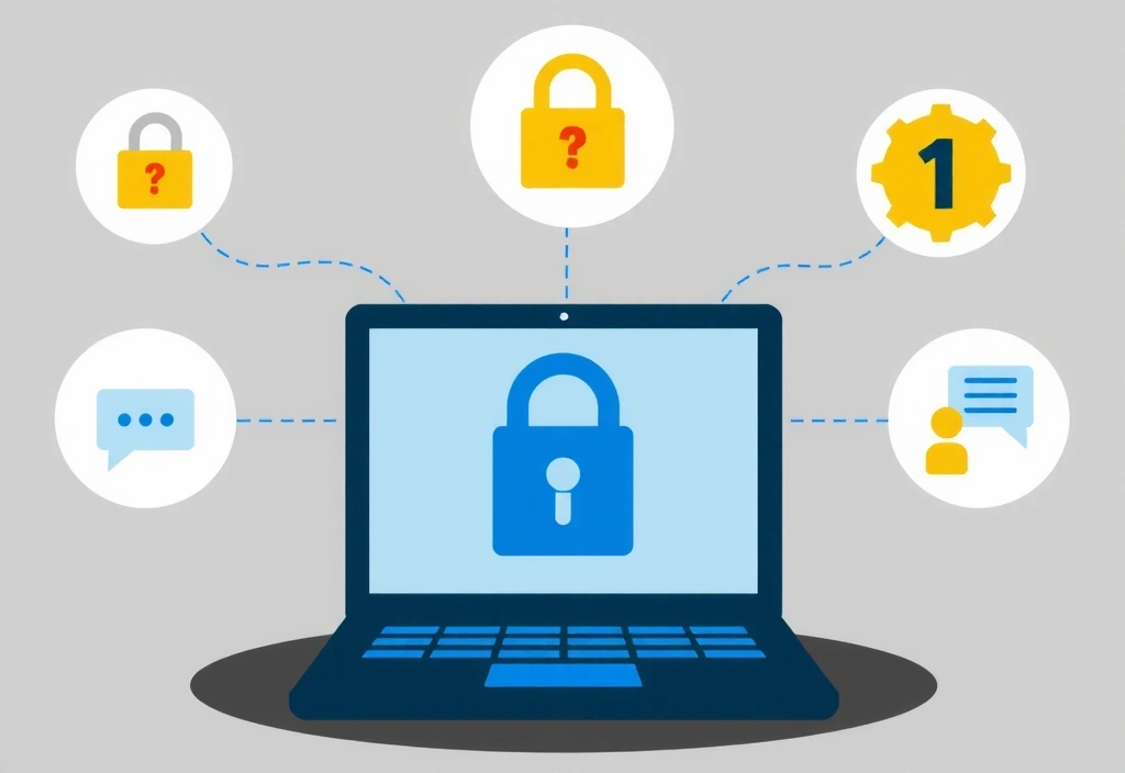 Immagine di persone che interagiscono in modo etico online, con icone di sicurezza, privacy e comunicazione responsabile.